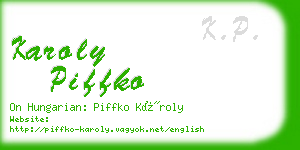 karoly piffko business card